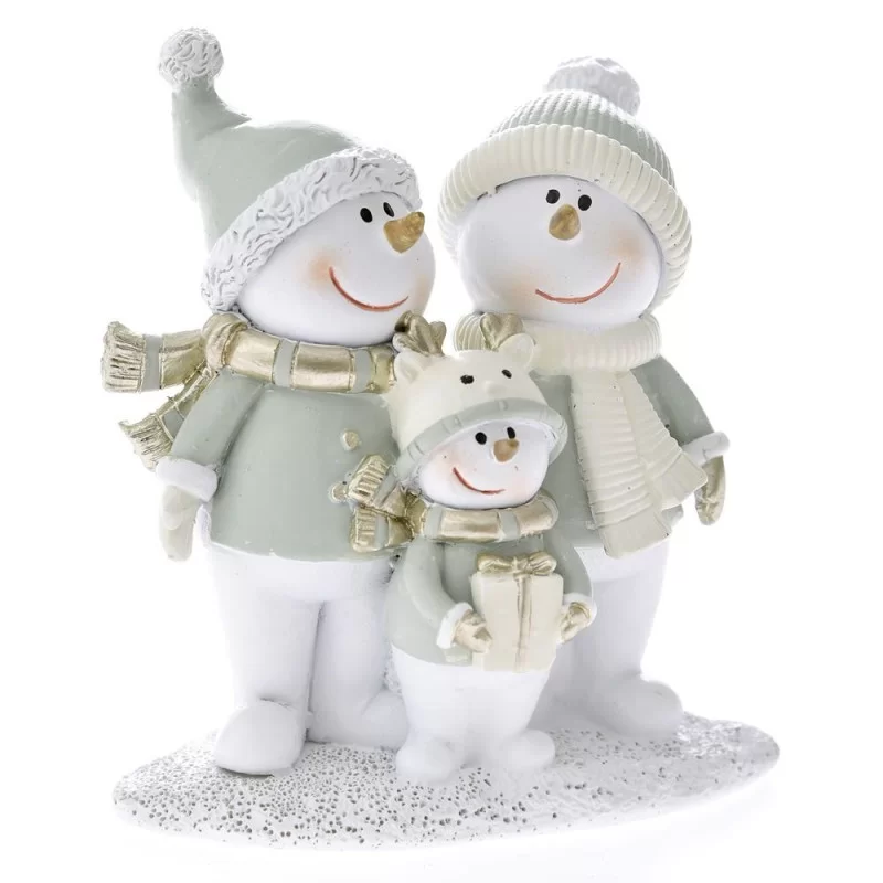 Figurina Snowman Family 10 x 11 cm