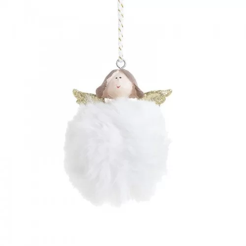 Set 6 ornamente brad Fluffy Angel 17 cm
