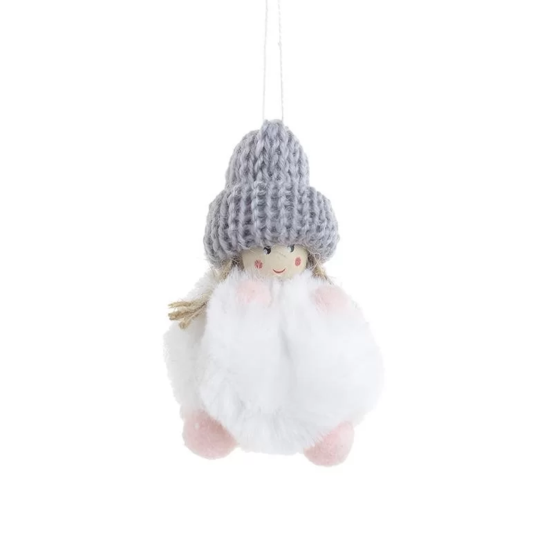 Set 6 ornamente brad Fluffy Girl 16 cm Set 6 ornamente brad Fluffy Girl 16 cm