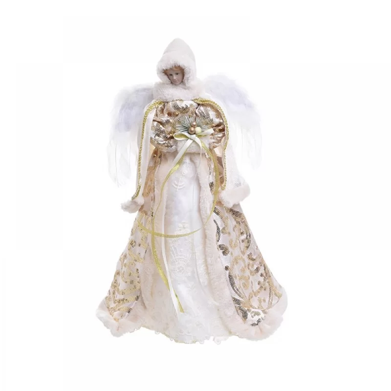 Varf de brad LED White Gold Angel 30 cm Varf de brad LED White Gold Angel 30 cm