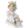 Figurina din rasina Girl on Sledge 14 x 17 cm - Romantic Home Figurina din rasina Girl on Sledge 14 x 17 cm - Romantic Home