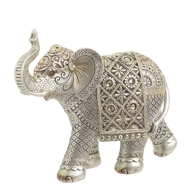 Elefant din rasina Silver Gold 22cm x 8cm x 19cm - 1
