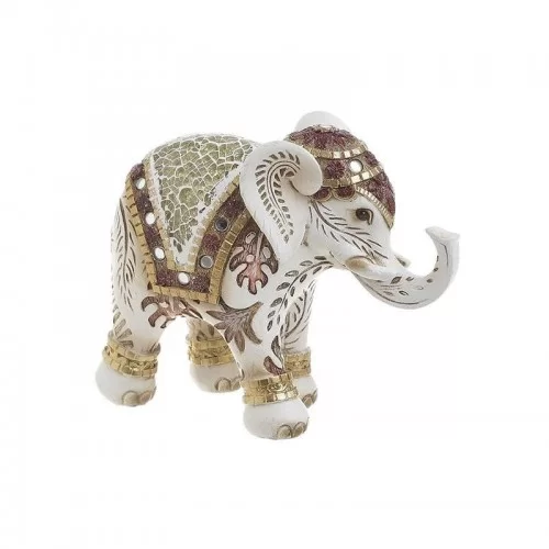 Elefant decor din rasina White Golden 16 cm x 13 cm - 1