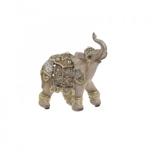 Elefant decor din rasina Golden 13 cm x 15 cm