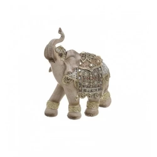 Elefant din rasina Golden 17 cm x 19 cm