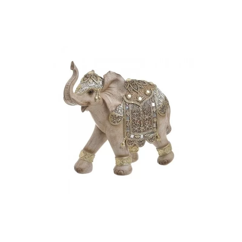 Elefant decor din rasina Golden 25 cm x 24 cm