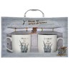 Set 2 cani cu lingurita si capac din ceramica Set 2 cani cu lingurita si capac din ceramica