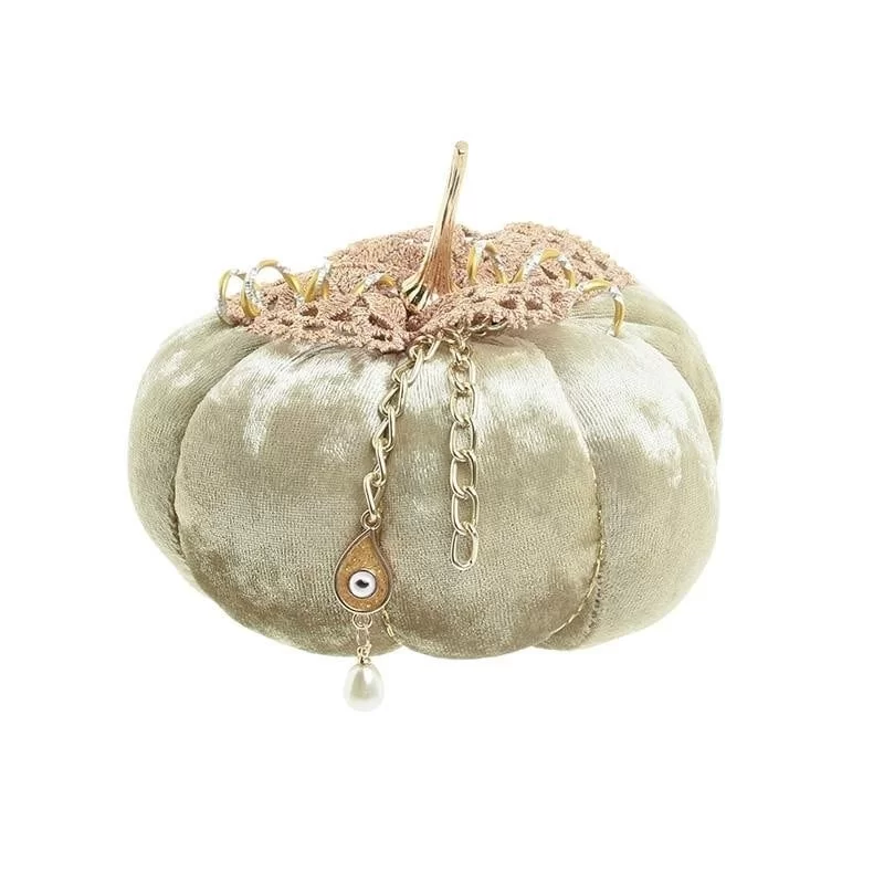 Pumpkin decor Champagne Velvet 12 cm