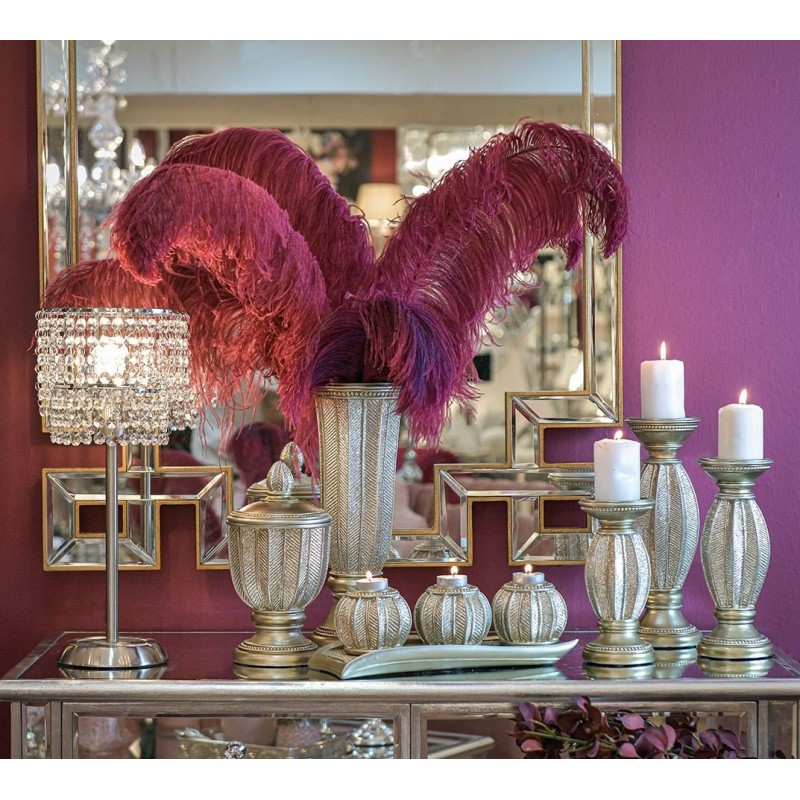 Vas din rasina Champagne cu capac 14 cm x 25 cm - Romantic Home