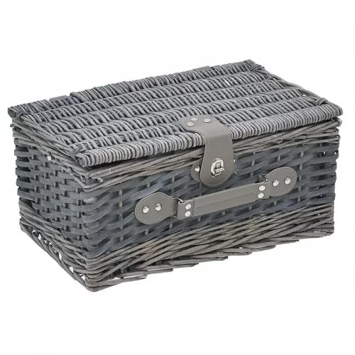 Cos de picnic 2 persoane Grey 13 piese 38 cm x 26 cm x 18 cm