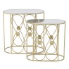 Set 2 console Golden Flowers din fier cu oglinda - Romantic Home Set 2 console Golden Flowers din fier cu oglinda - Romantic Home