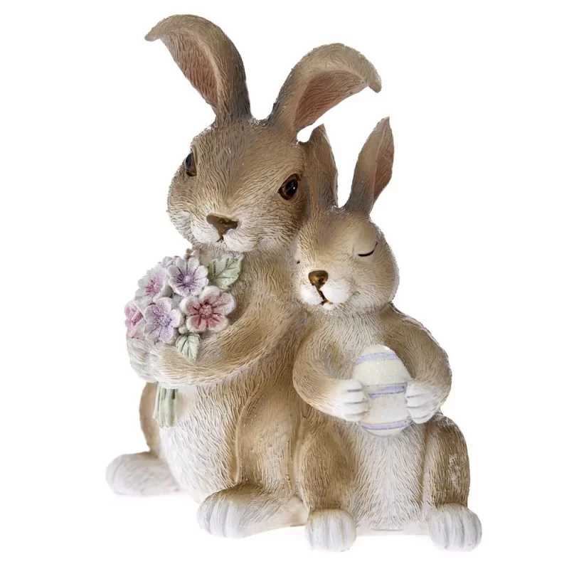 Figurina din rasina Rabbits 11 cm x 12 cm - 1