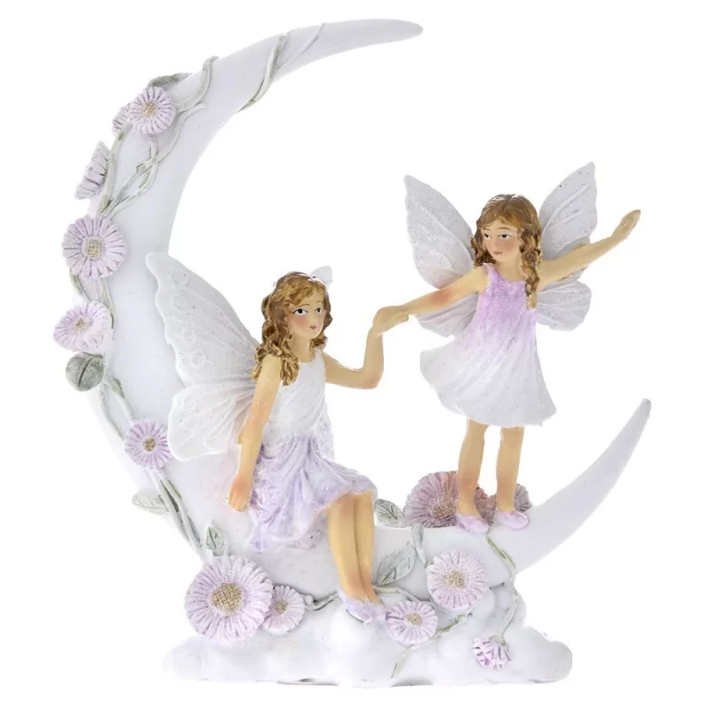 Figurina Fairies on a Crescent Moon rasina 12 cm x 13 cm