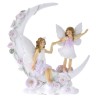 Figurina Fairies on a Crescent Moon rasina 12 cm x 13 cm - Romantic Home Figurina Fairies on a Crescent Moon rasina 12 cm x 13 cm - Romantic Home