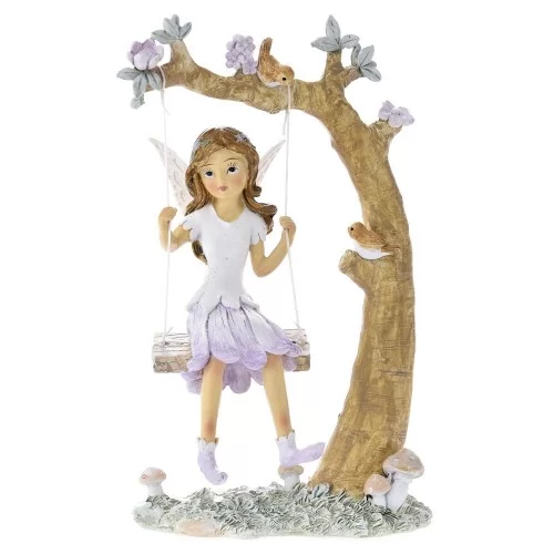 Figurina Fairy on swing din rasina 13 cm x 20 cm - 1