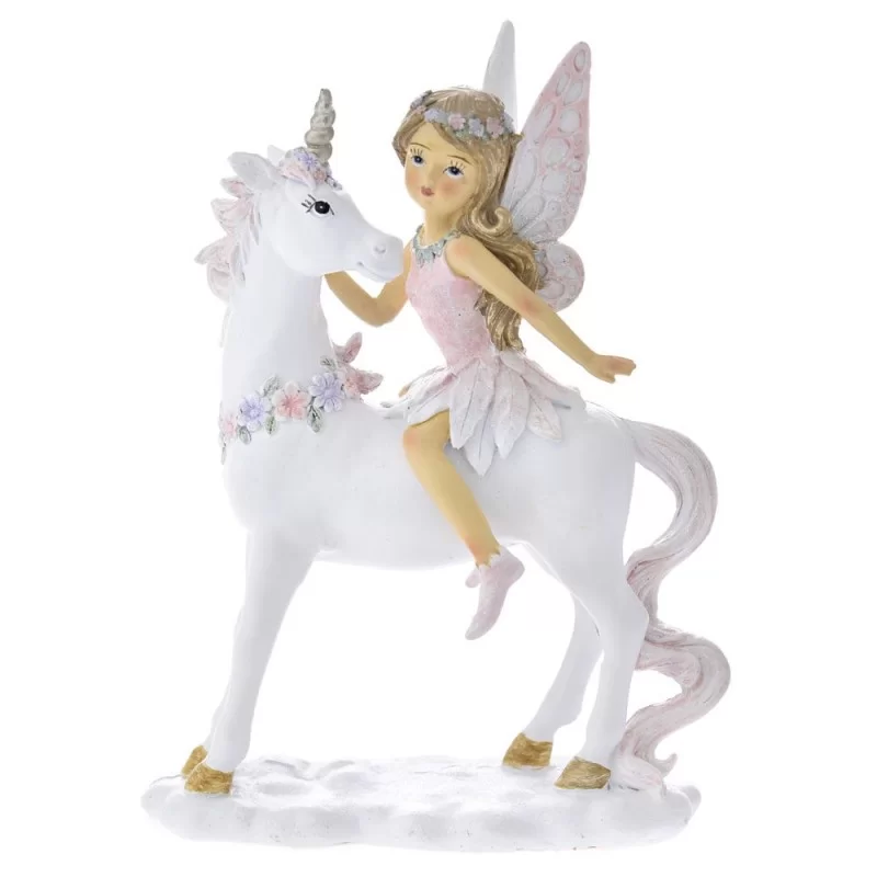Figurina Fairy and Unicorn din rasina 14 cm x 19 cm - 1