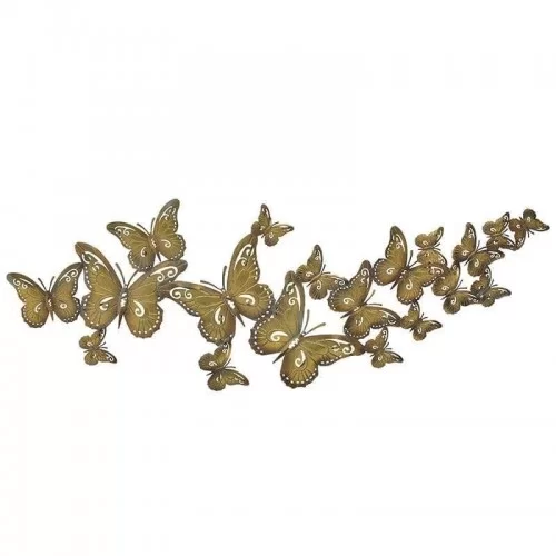 Fluturi decor perete Golden din metal 118 cm x 42 cm