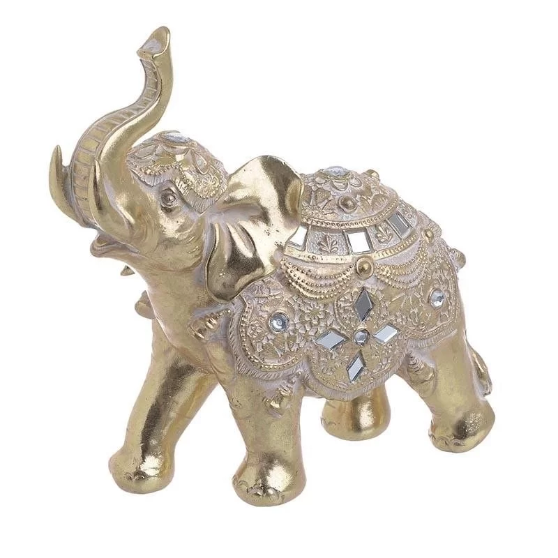 Elefant decor din rasina Gold 20 cm x 8 cm x 20 cm