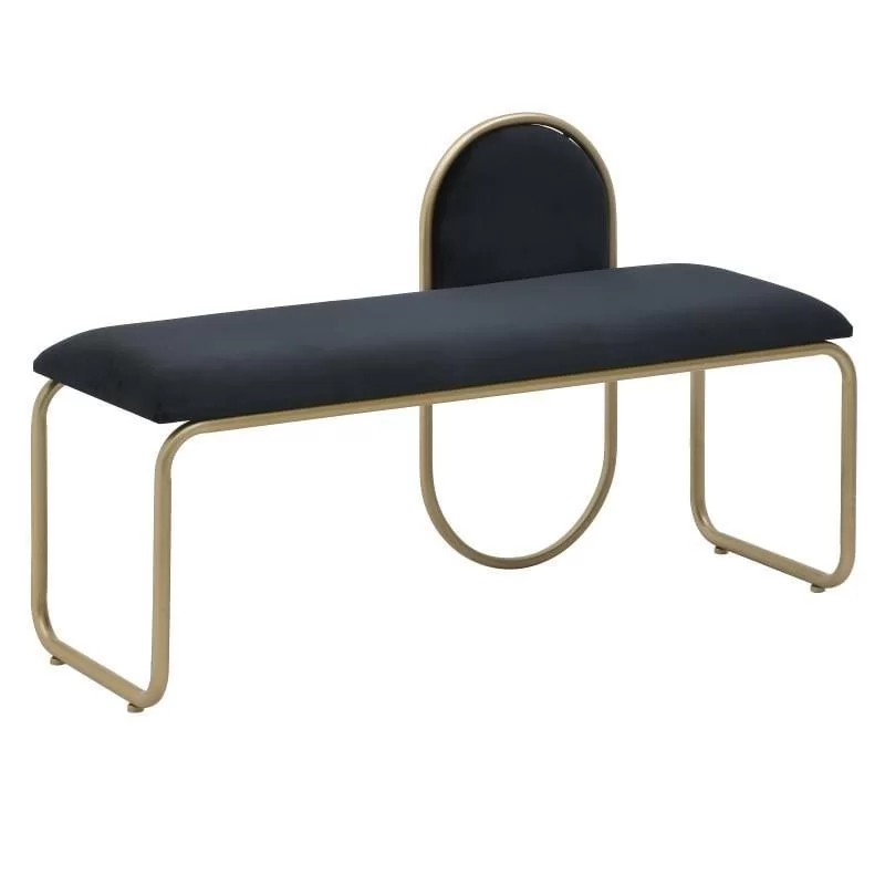 Bancheta Ottoman Black Velvet 110 cm Bancheta Ottoman Black Velvet 110 cm
