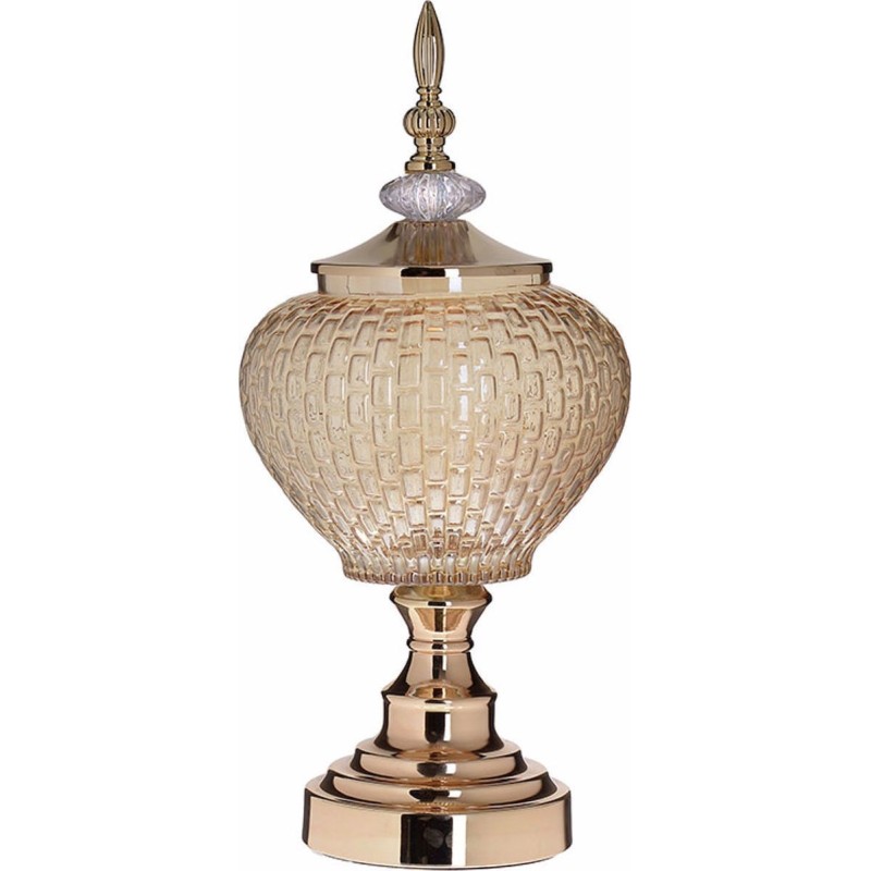 Bomboniera Amber Gold din sticla si metal 19 cm x 39 cm - Romantic Home Bomboniera Amber Gold din sticla si metal 19 cm x 39 cm - Romantic Home