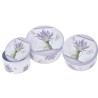 Set 3 cutii de depozitare metalice Love Lavander - Romantic Home