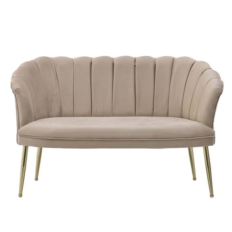 Canapea 2 locuri Beige Gold 130cm x 72cm x 82cm - Romantic Home