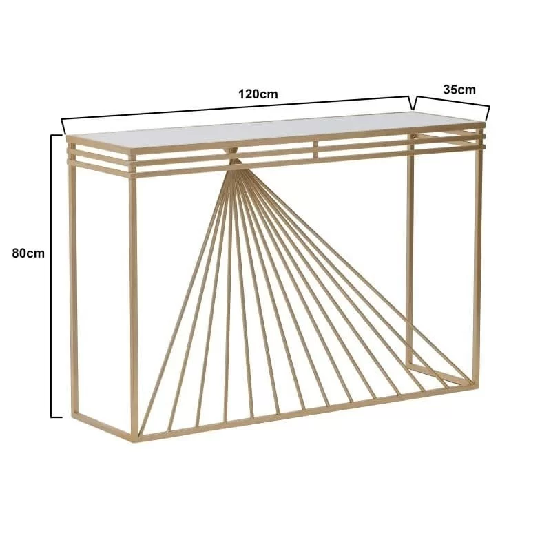 Consola cu oglinda Gold 120 cm x 35 cm x 80 cm Consola cu oglinda Gold 120 cm x 35 cm x 80 cm