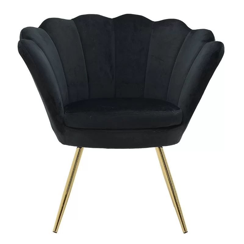 Fotoliu Black Gold Velvet 76cm x 60cm x 80cm