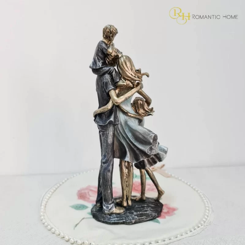 Figurina Family din rasina Grey Gold 13 x 29 cm
