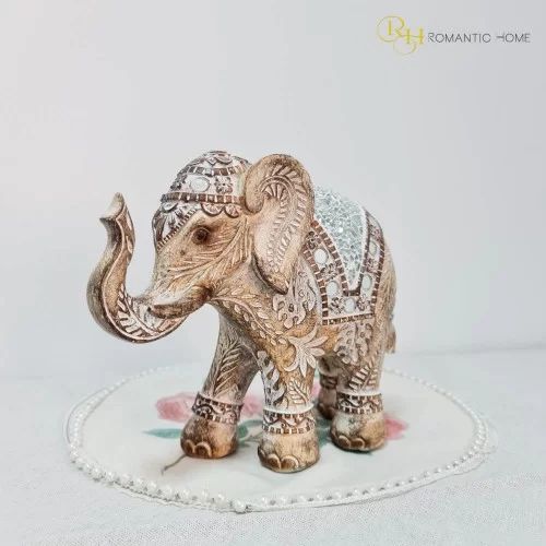 Elefant decor din rasina Antique Beige 22 cm x 18 cm