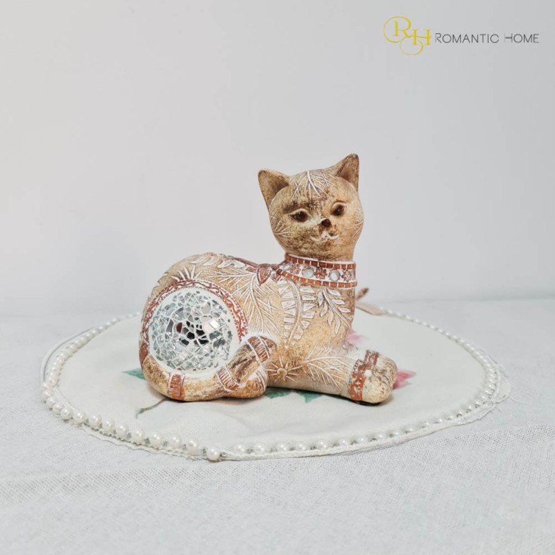 Pisica decor din rasina 15 cm x 14 cm - Romantic Home