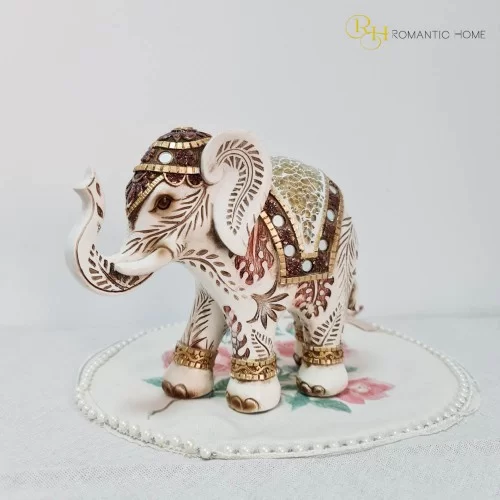 Elefant din rasina White Golden 22 cm x 18 cm - 4