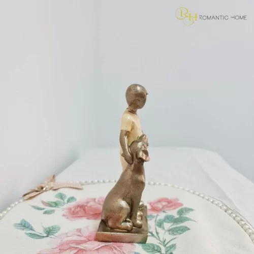 Figurina din rasina Boy with Dog 7 cm x 16 cm - 3