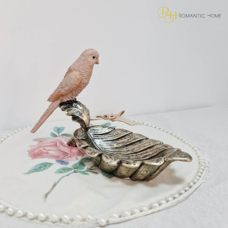 Decoratiune Parrot on a Leaf 22 cm x 15 cm - Romantic Home