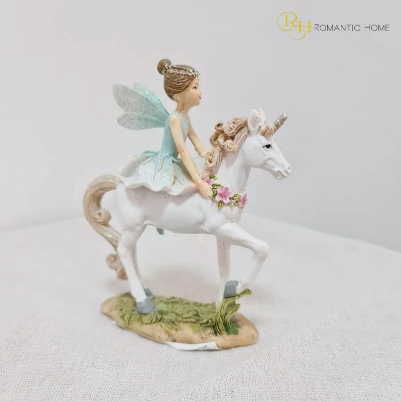 Figurina Fairy on Unicorn din rasina 11 cm x 14 cm - 3