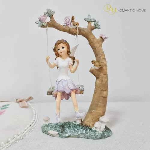 Figurina Fairy on swing din rasina 13 cm x 20 cm - 2