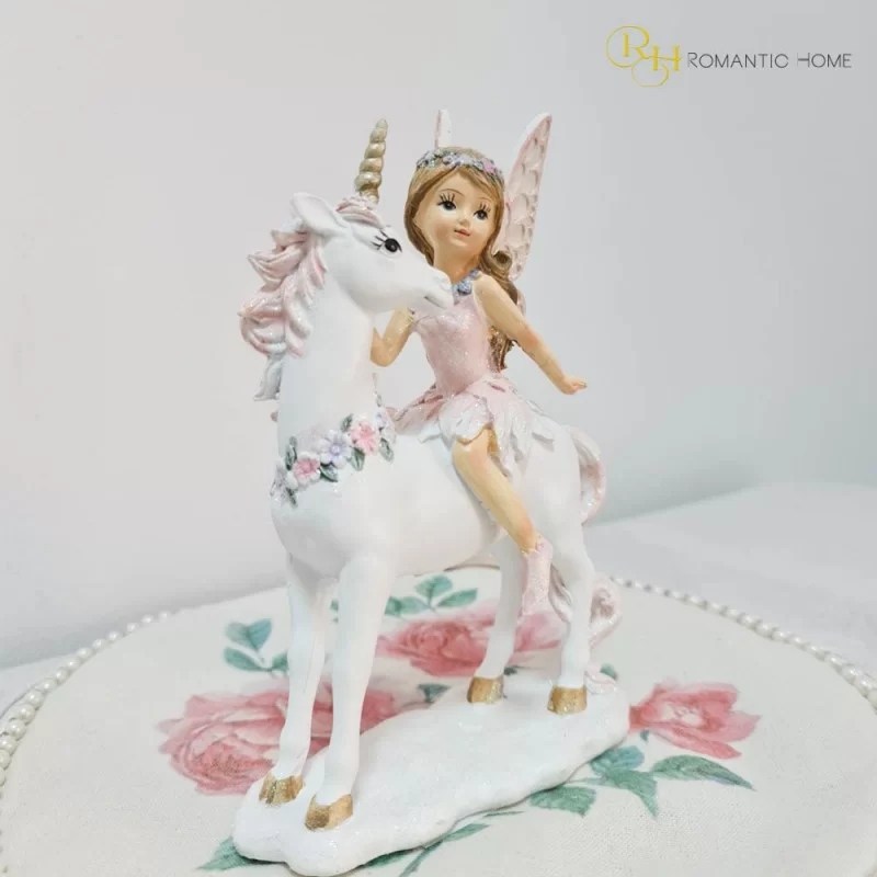 Figurina Fairy and Unicorn din rasina 14 cm x 19 cm - 3