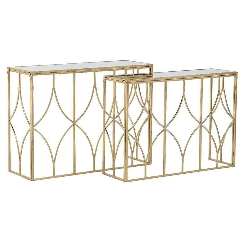 Set 2 console Romantic Gold cu oglinda Set 2 console Romantic Gold cu oglinda