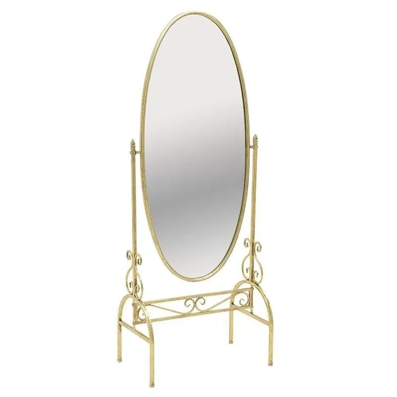 Oglinda de podea metalica aurie 65 cm x 158 cm Oglinda de podea metalica aurie 65 cm x 158 cm