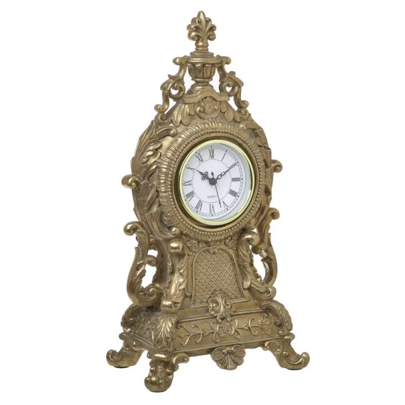 Ceas de masa din rasina Antique Golden 22 cm x 43 cm