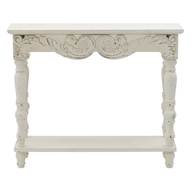 Consola din lemn Antique Cream 106 x 40 x 86 cm - Romantic Home