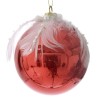 Set 3 globuri Red Feathers 10 cm Set 3 globuri Red Feathers 10 cm