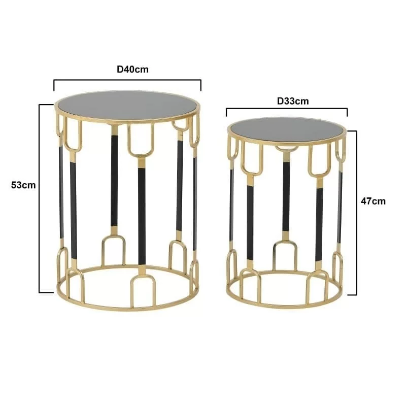 Set 2 masute de cafea Golden Black Elegance Set 2 masute de cafea Golden Black Elegance