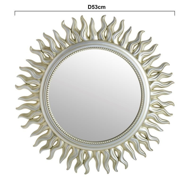 Oglinda perete Silver Gold Sun 53 cm - Romantic Home