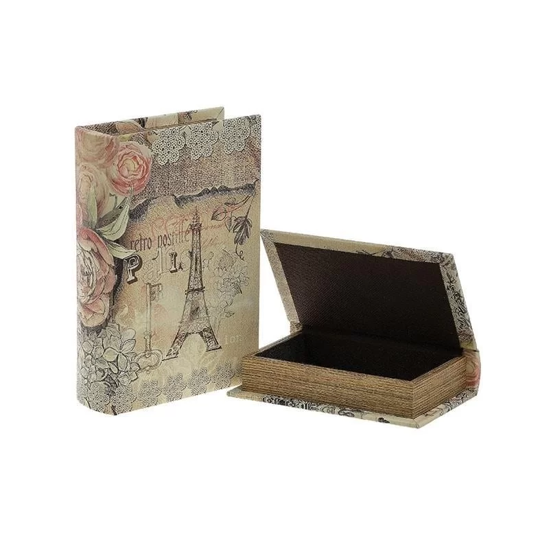 Set 2 cutii tip carte Romantic 15 cm x 22 cm
