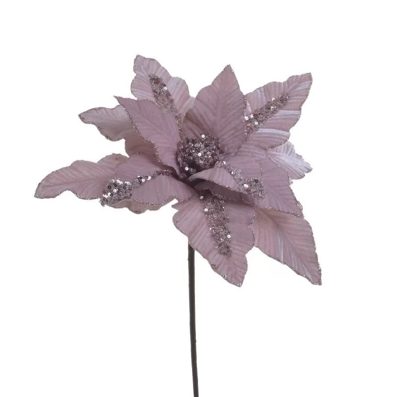 Set 2 Xmas Flowers Pink 66 cm
