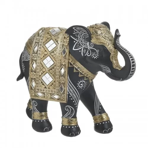 Elefant decor din rasina Black Golden 26 cm x 10 cm x 21 cm