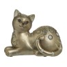 Pisica decor din rasina Gold 19 cm x 14 cm - Romantic Home Pisica decor din rasina Gold 19 cm x 14 cm - Romantic Home