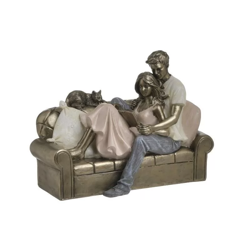 Figurina rasina Couple on Couch 22 cm