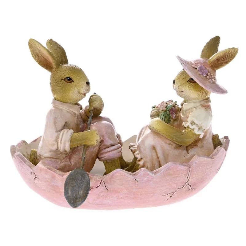 Figurina din rasina Rabbits on boat